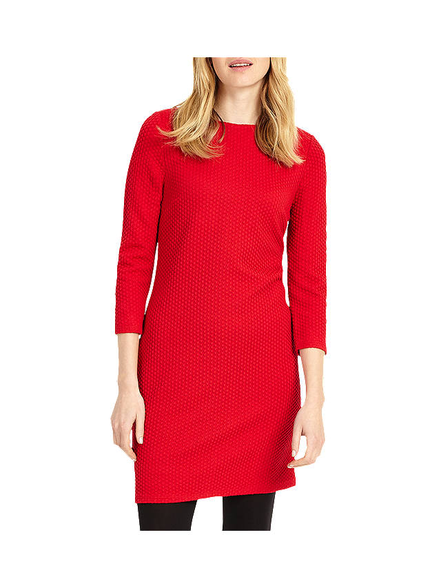 Phase Eight Tilly Textured Tunic Dress, Red at John Lewis & Partners