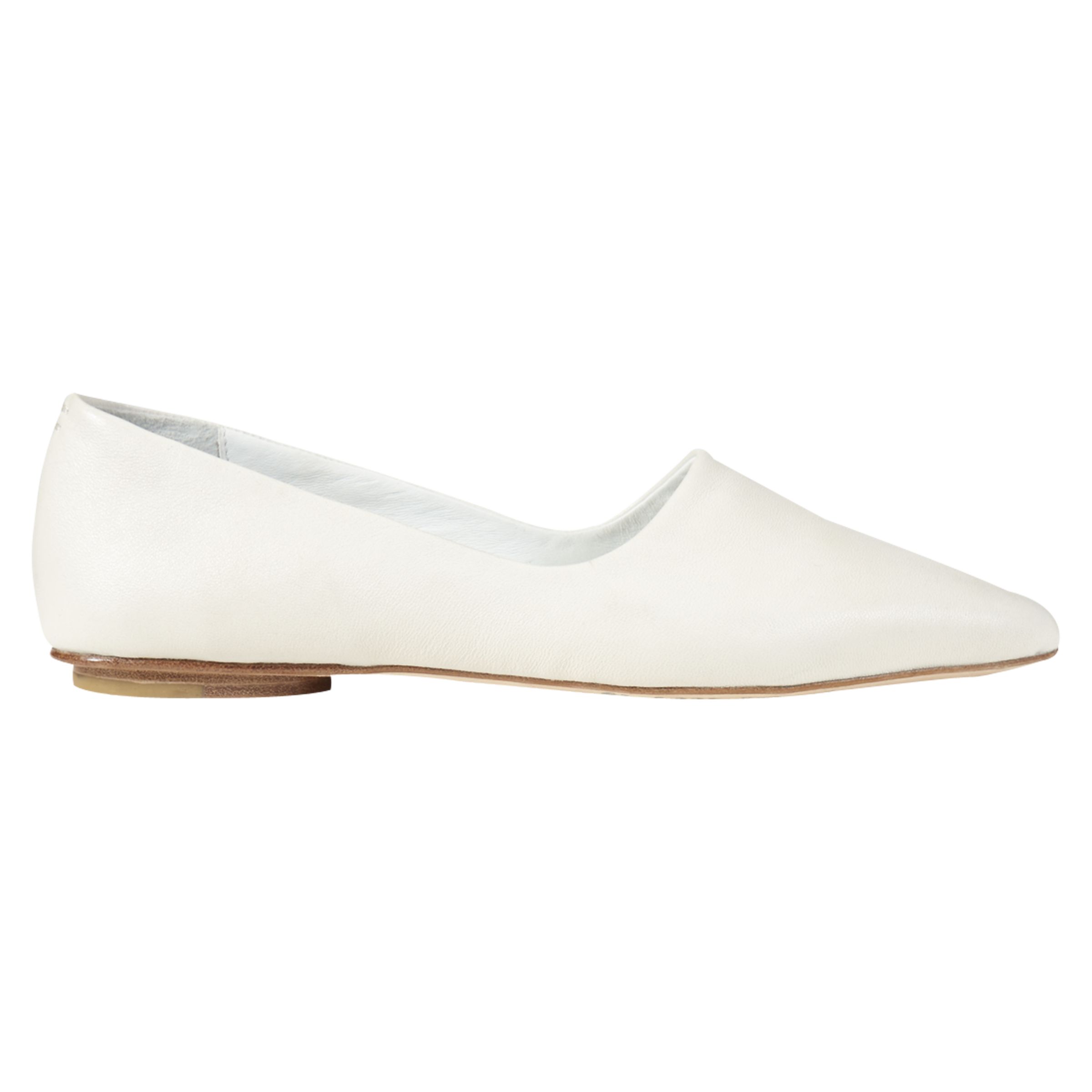 Jigsaw Tania Closed Ballet Pumps, Off White, 3