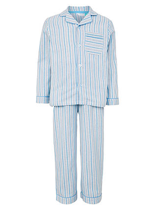 John Lewis & Partners Children's Traditional Stripe Pyjamas, Blue