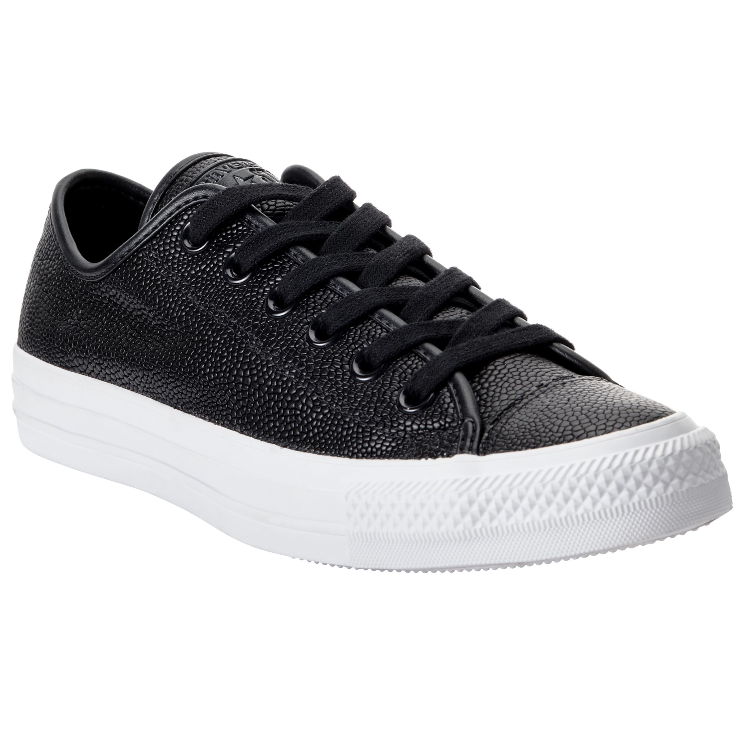 converse all star ox black leather trainers