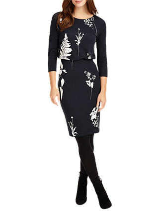 Phase Eight Conway Print Dress, Navy/Ivory