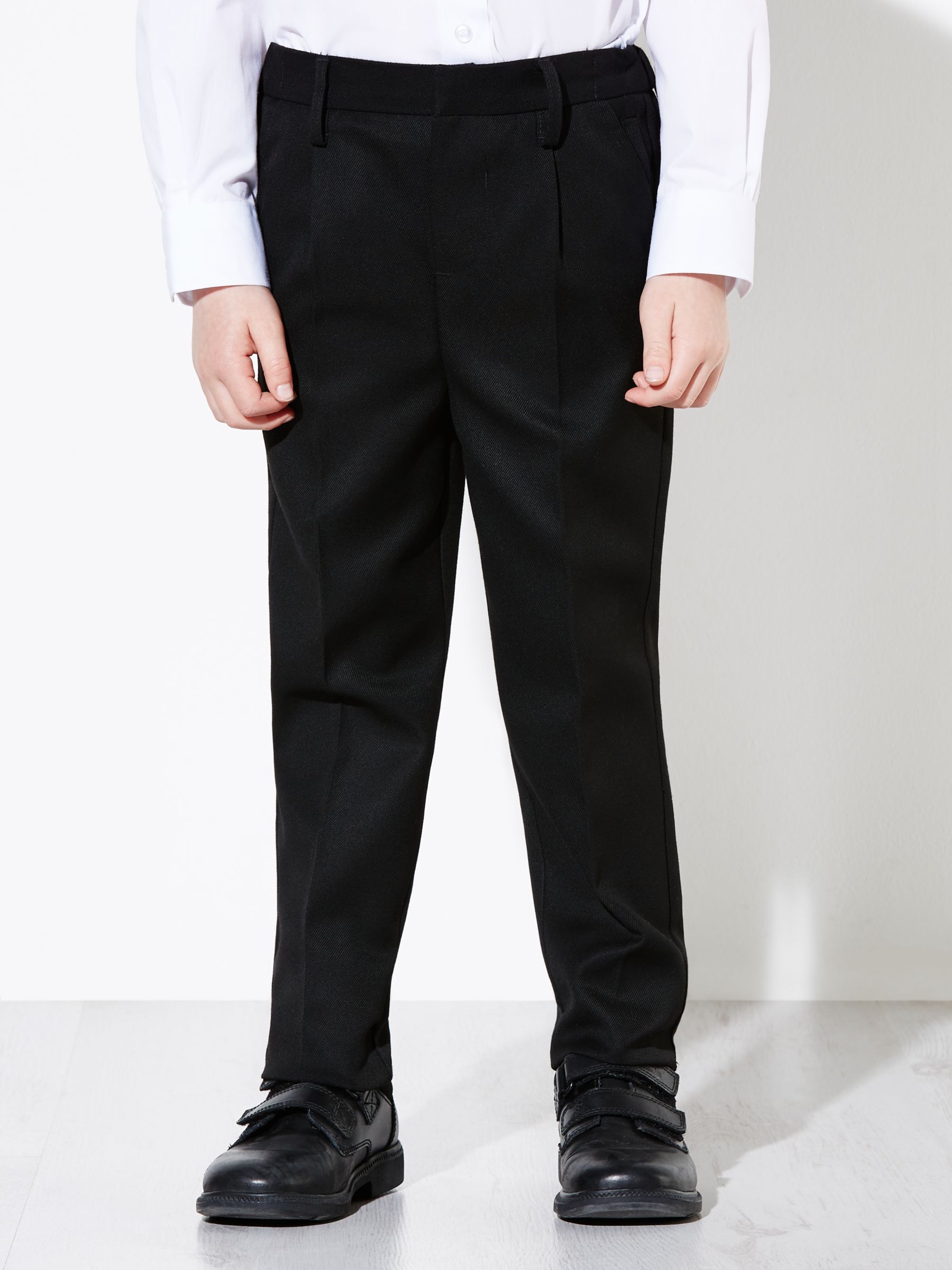 long leg slim fit black trousers