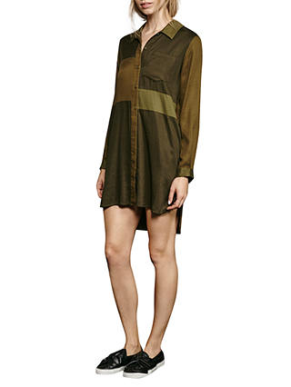 French Connection Kruger Tencel Mix Shirt Dress, Green