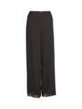 Gina Bacconi Layered Chiffon Wide Leg Side Slit Trousers