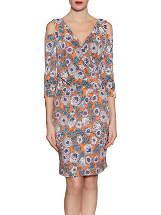 Gina Bacconi Mixed Flower Print Jersey Dress