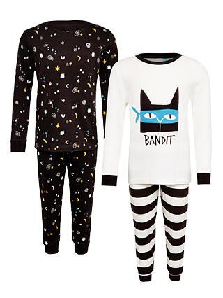 John Lewis & Partners Children's Bandit Pyjamas, Pack of 2, Multi