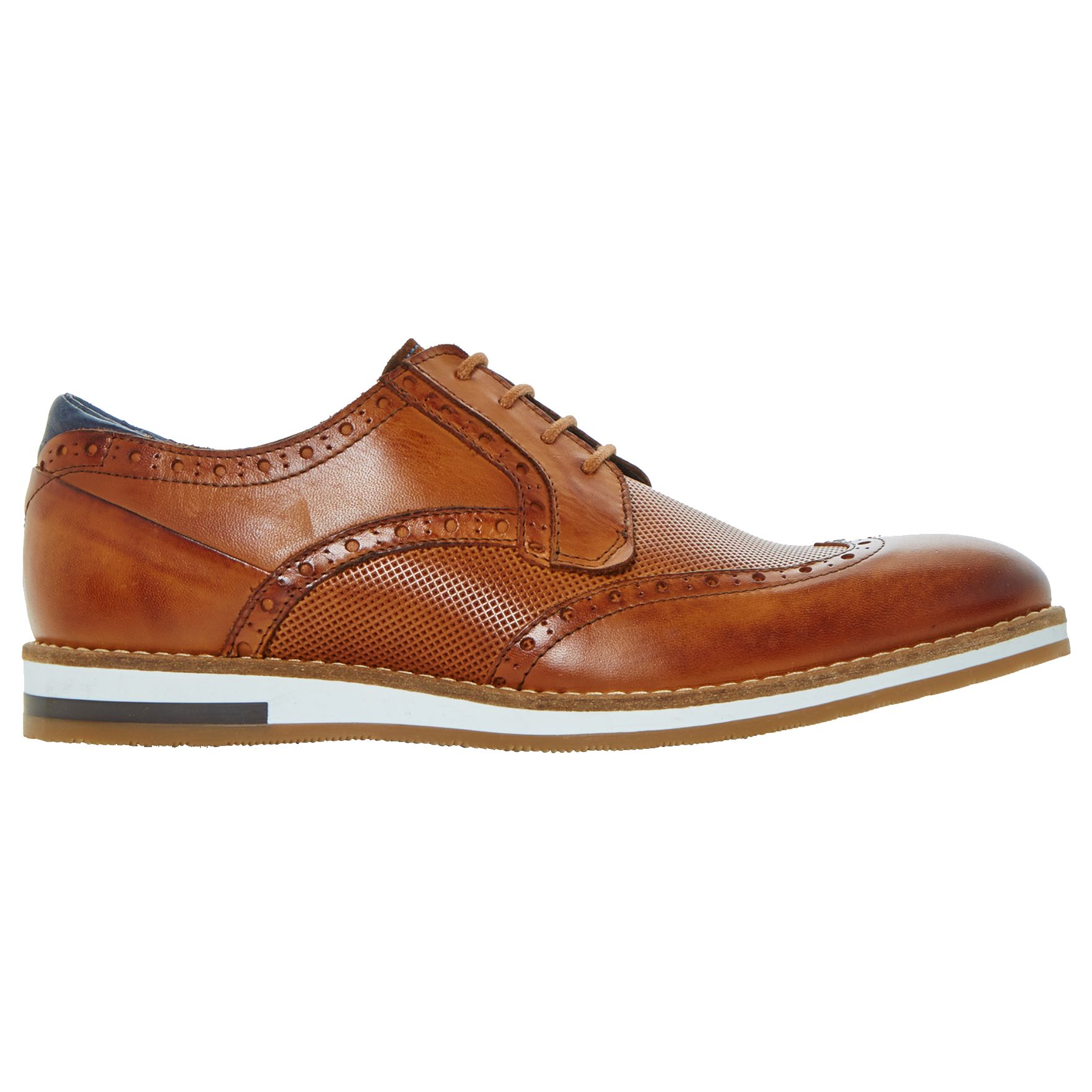 Bertie Baker Hill Gibson Leather Wingtip Shoes, Tan Leather, 12
