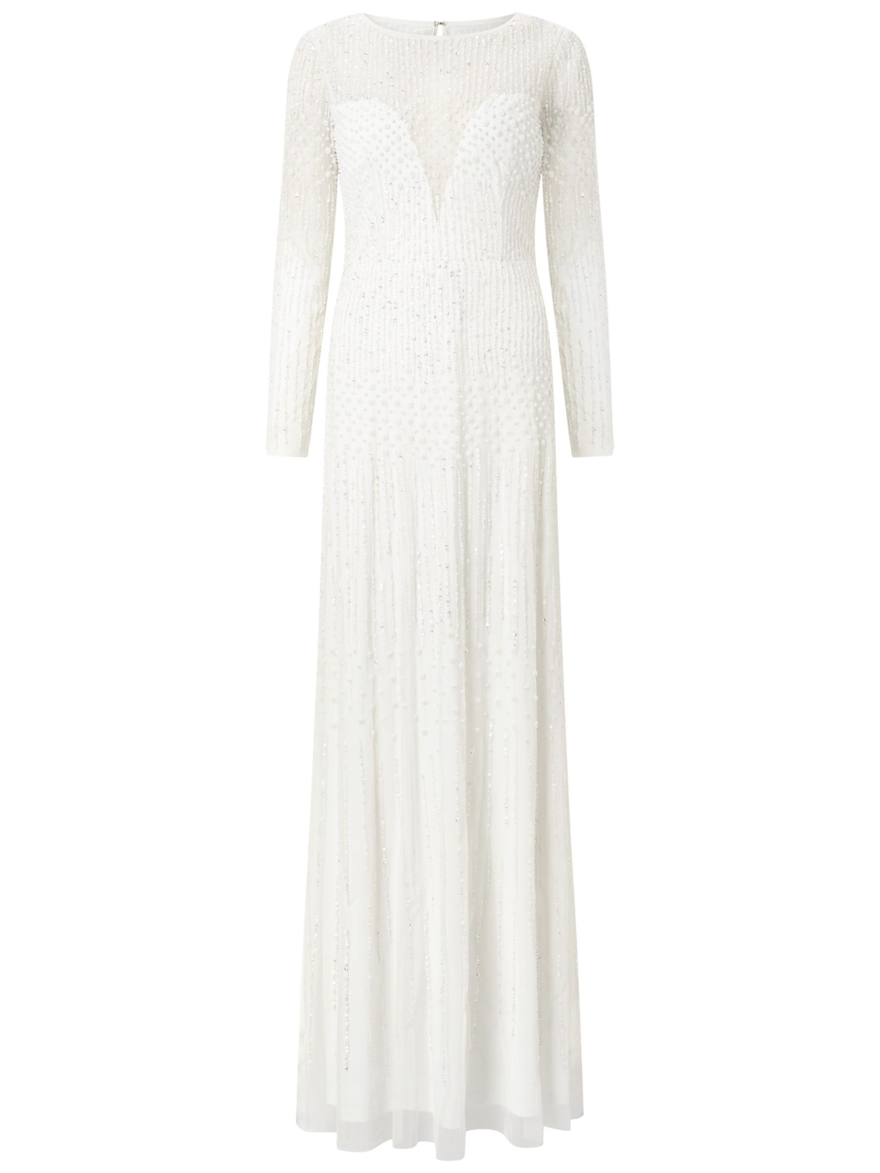 Adrianna Papell Long Sleeve Beaded Gown, Ivory