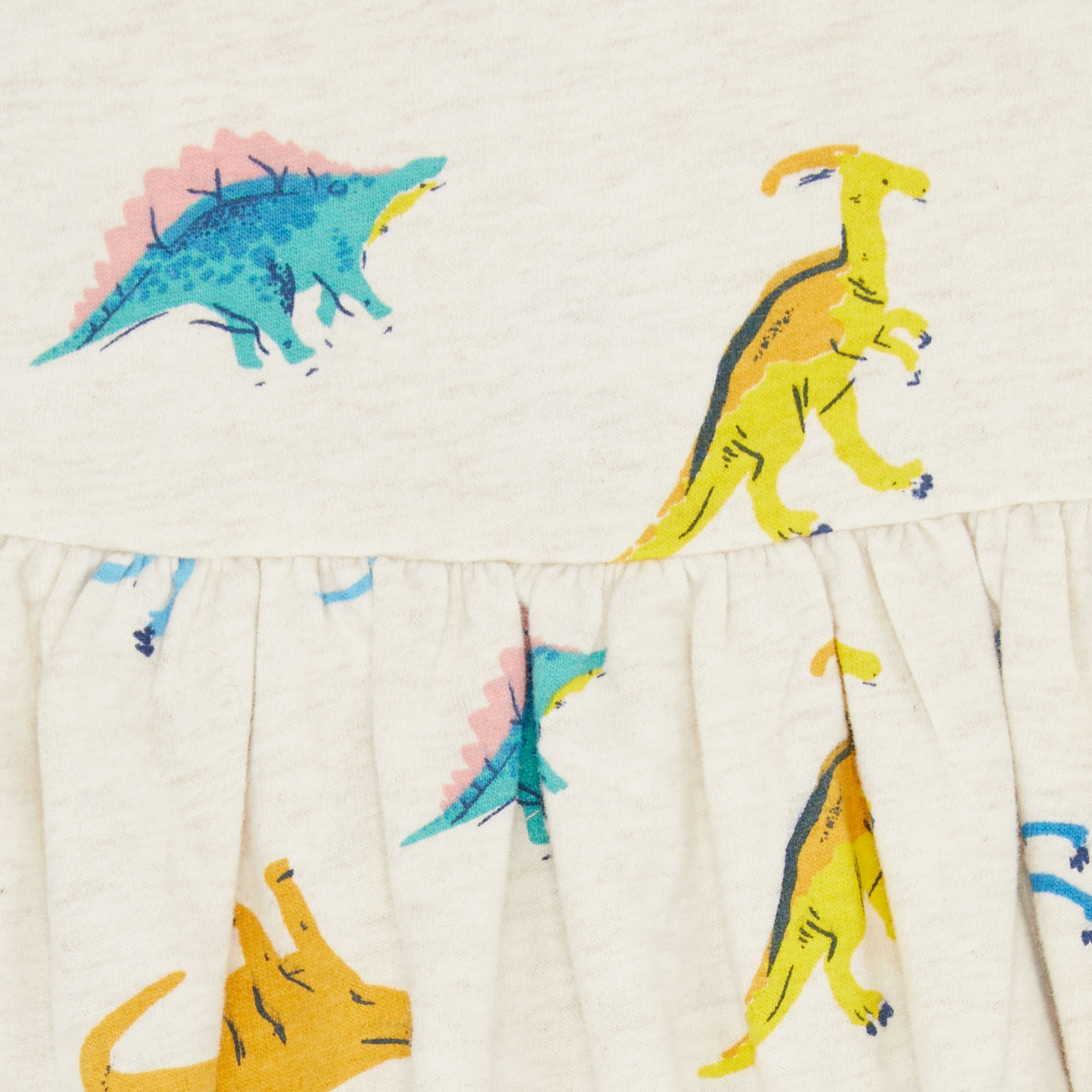 John Lewis Baby Artroom Dino All-Over Print Dress, Multi