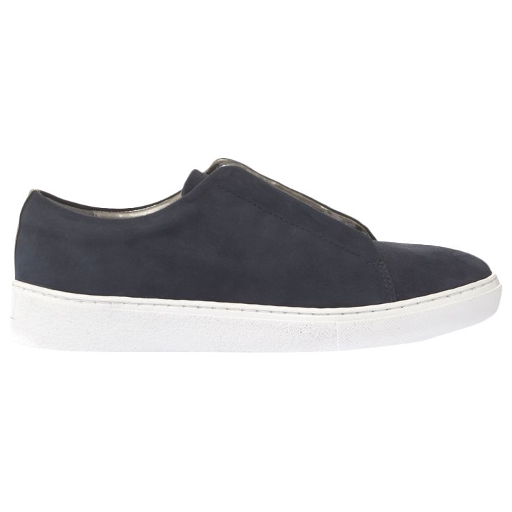 Mint Velvet Abi Concealed Lace Trainers, Navy, 3