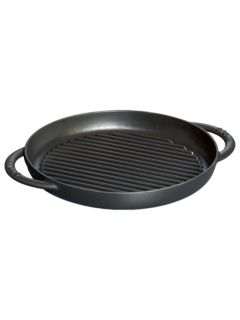 STAUB Cast Iron Round Pure Grill Pan, Black, 22cm