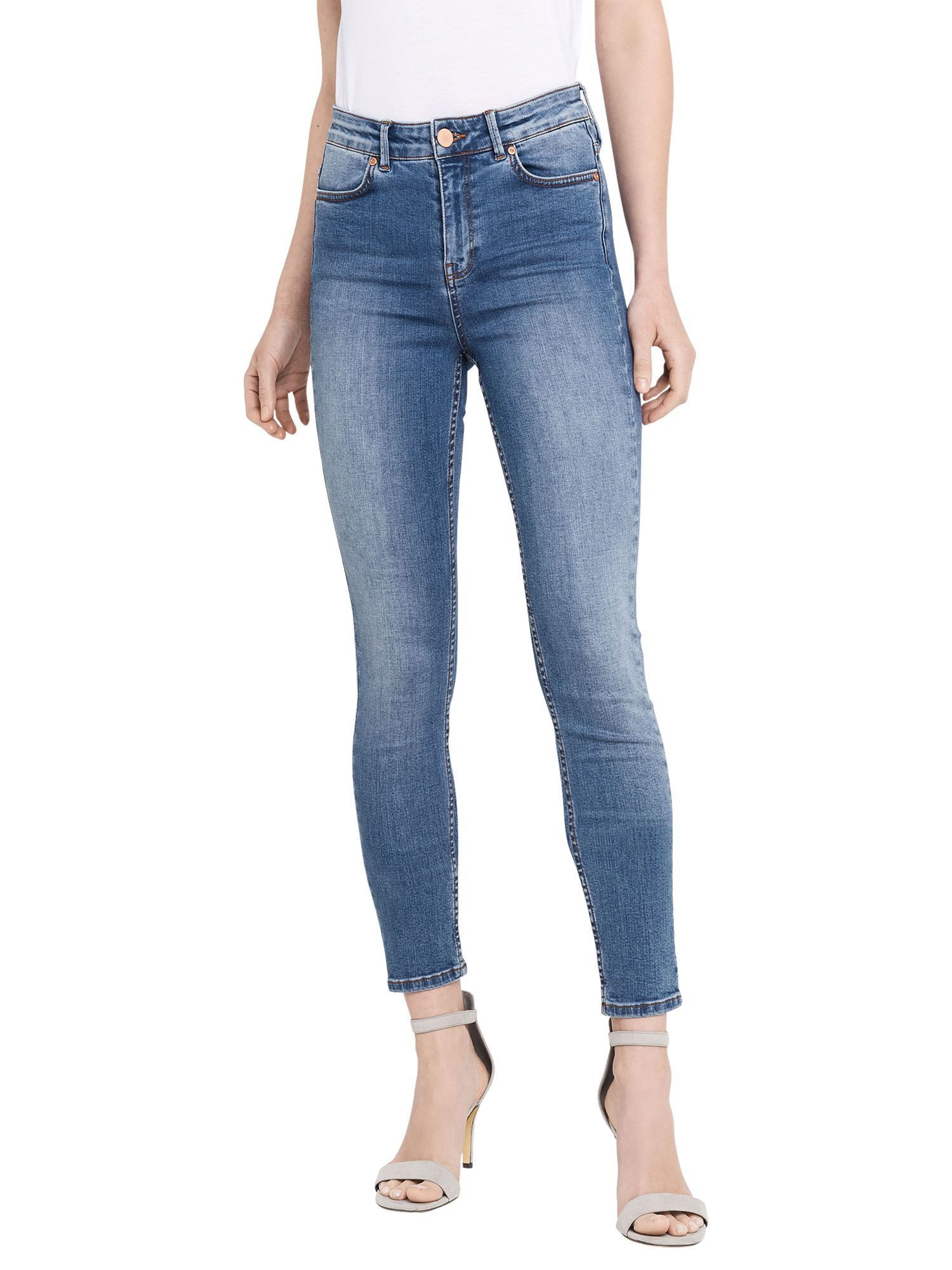Oasis Lily Stiletto Skinny Jeans, Light Wash at John Lewis & Partners
