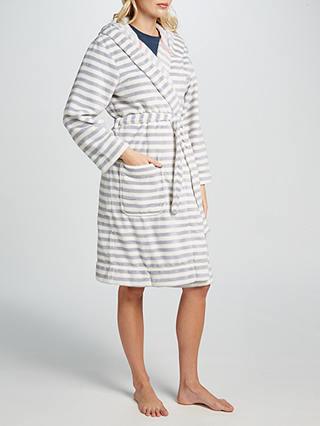 Joules Rita Stripe Fleece Dressing Gown