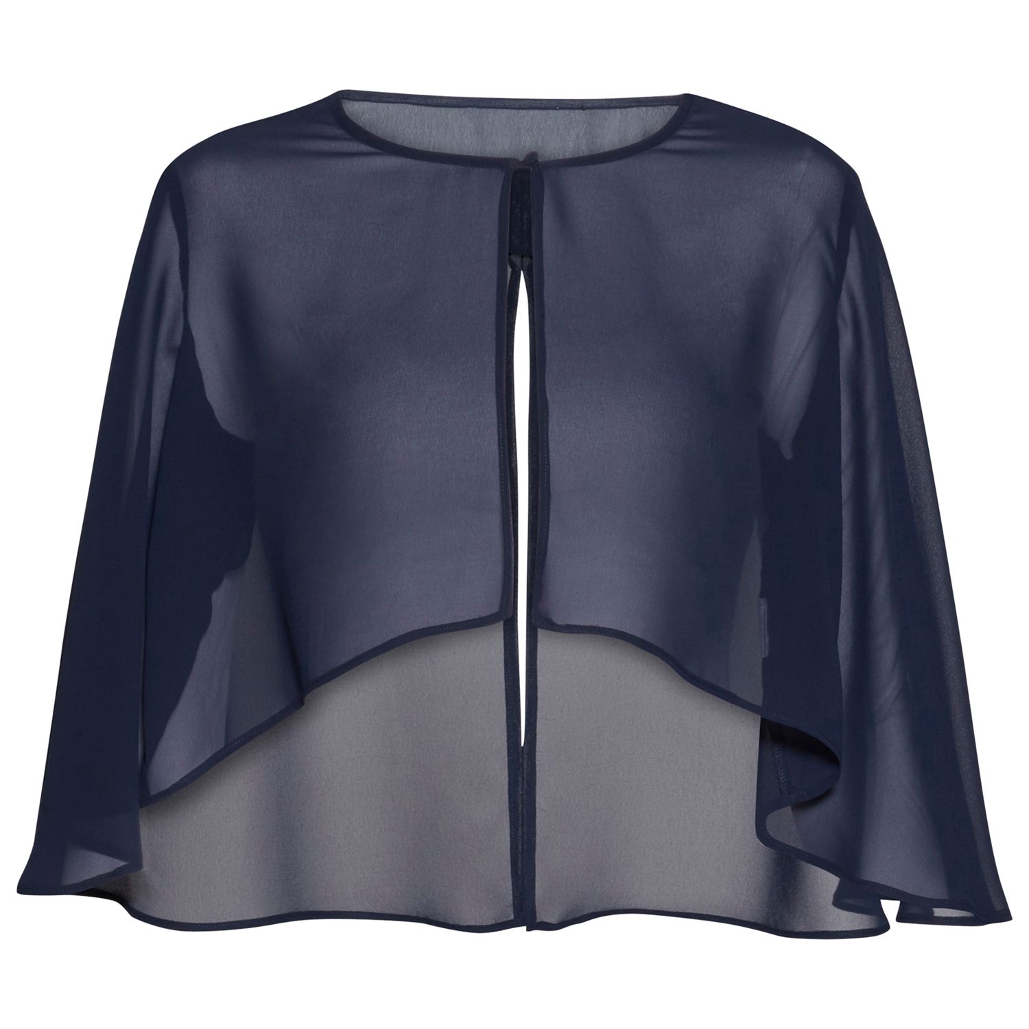 Gina Bacconi Chiffon Cape With Open Back Detail, Spring Navy, 12