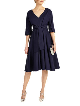 Phase Eight Taylor Tie Front Dress, Navy