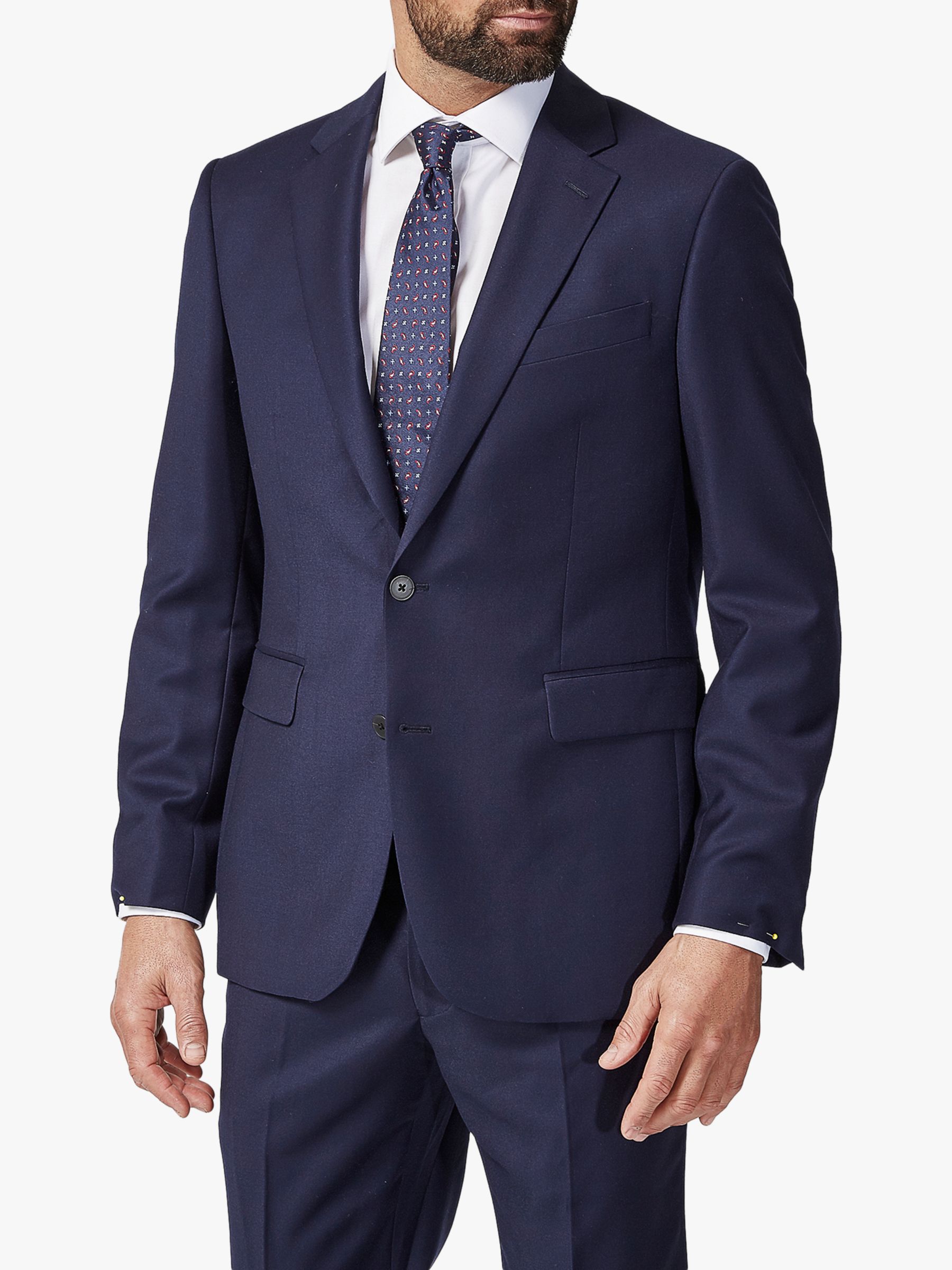 Chester by Chester Barrie Hopsack Wool Tailored Suit Jacket, Navy at ...