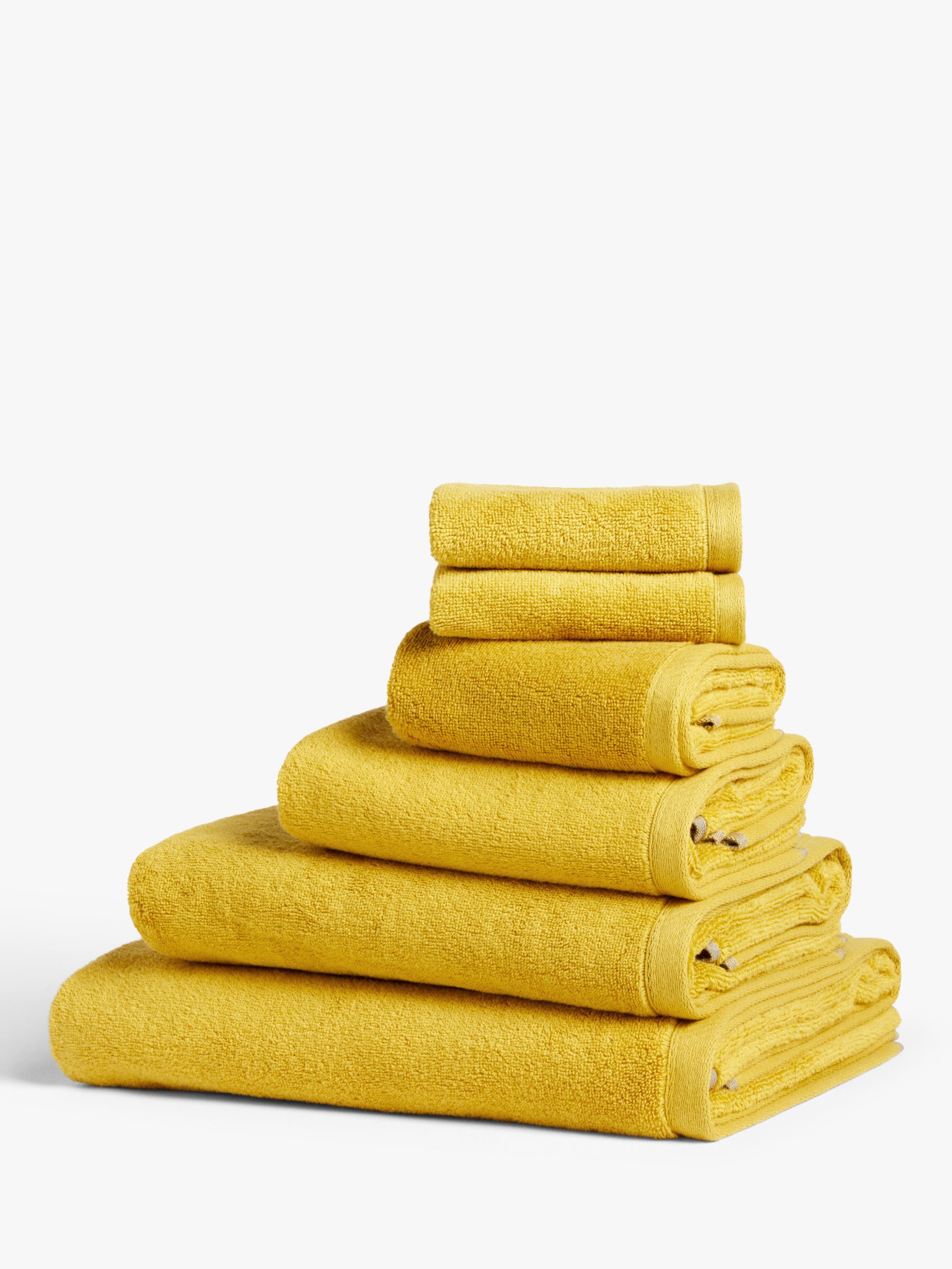 House by John Lewis Quick Dry Face Cloth (Set of 2), Mustard