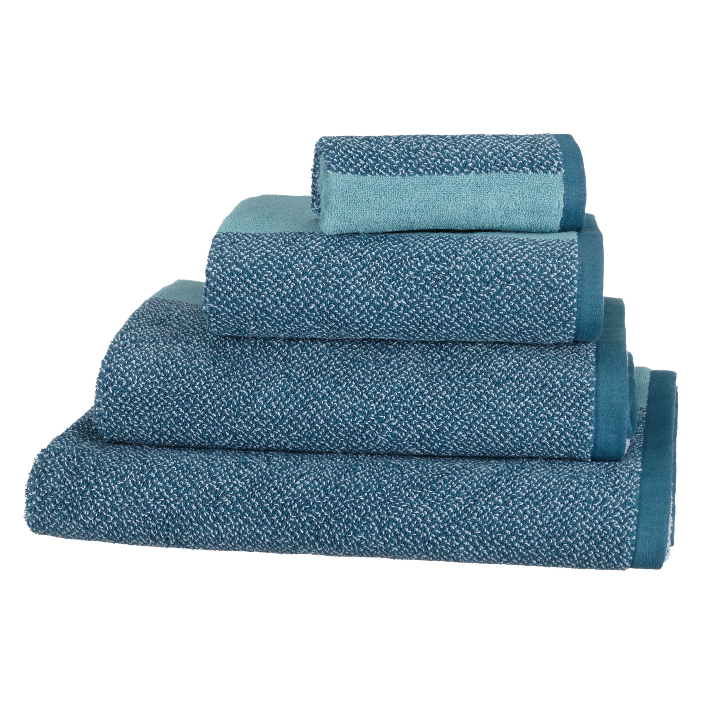 John Lewis & Partners Scandi Marl Cotton Bath Towel, Kingfisher