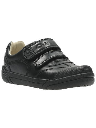 Clarks Children's Lil Folk Zoo School Shoes, Black Leather