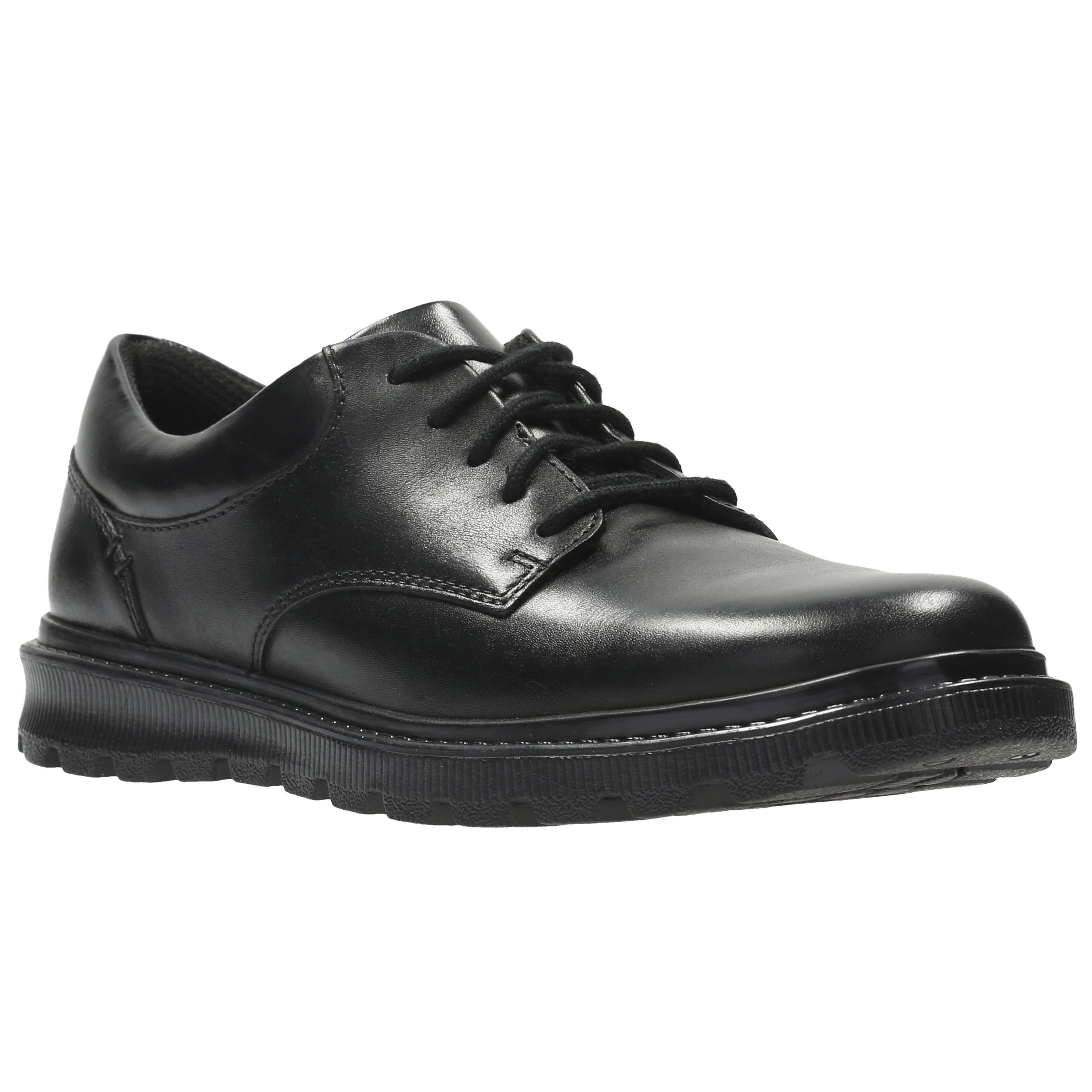 Mayes Trek Leather School Shoes, Black 