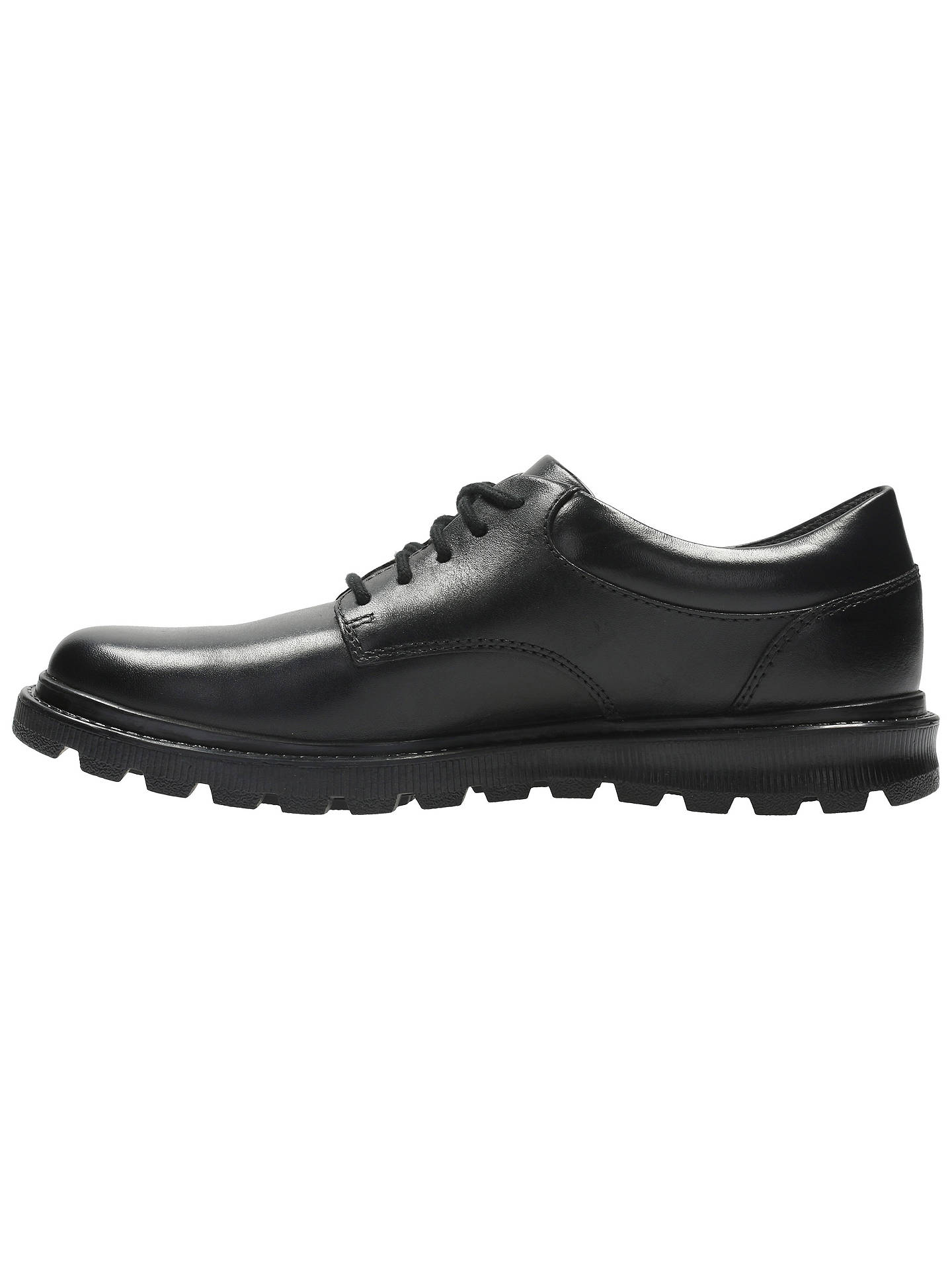 Clarks Children's Mayes Trek Leather School Shoes, Black at John Lewis ...