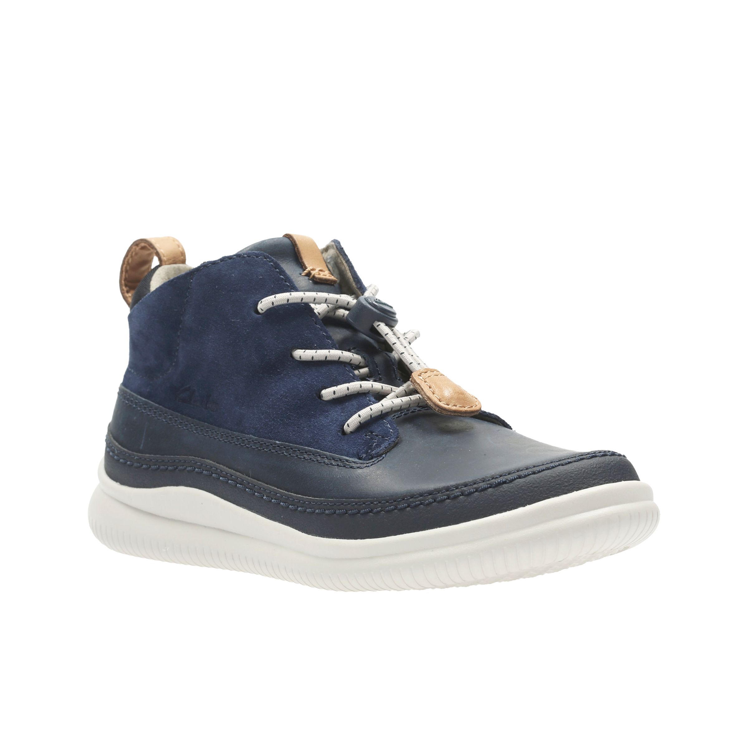 Clarks Junior Cloud Air Shoes, Navy at 
