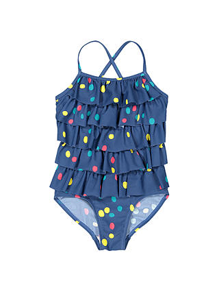 Polarn O. Pyret Girls' Dot Swimsuit, Blue