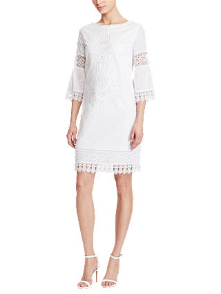 Lauren Ralph Lauren Embroidered Cotton Shift Dress, White