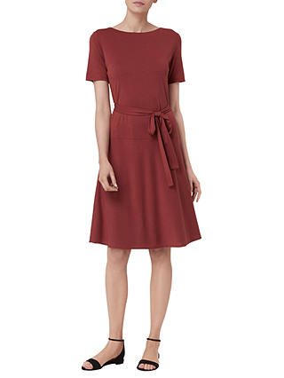 L.K.Bennett Evelyn Fit and Flare Dress, Red Clay