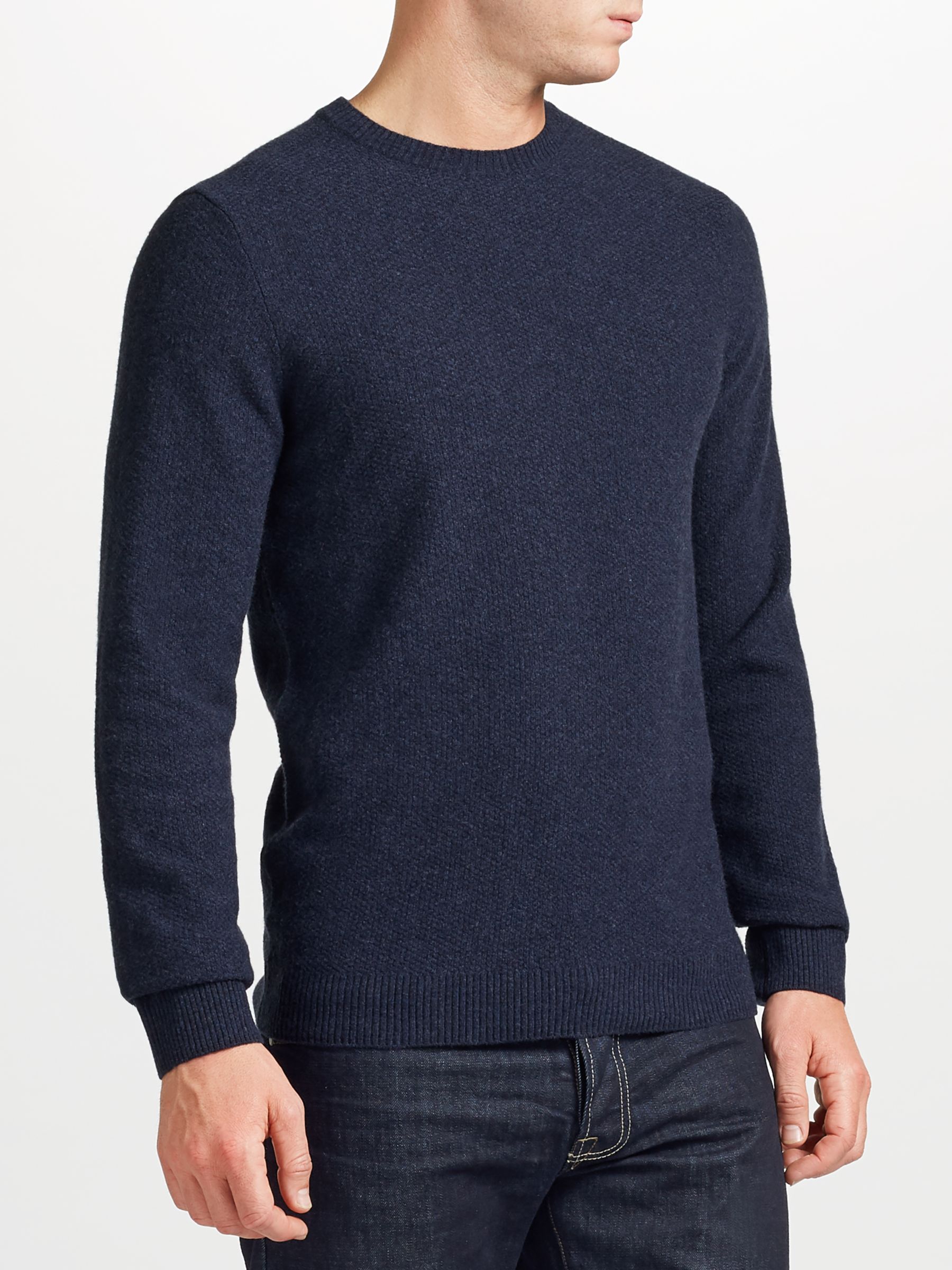 JOHN LEWIS & Co. Lambswool and Yak Jumper, Navy, XL