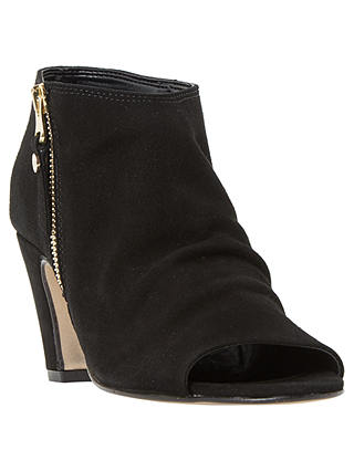 Dune Isabela Peep Toe Shoe Boots, Black