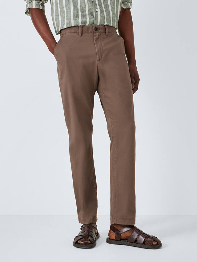 John Lewis & Partners Essential Straight Cut Chinos, Taupe at John ...