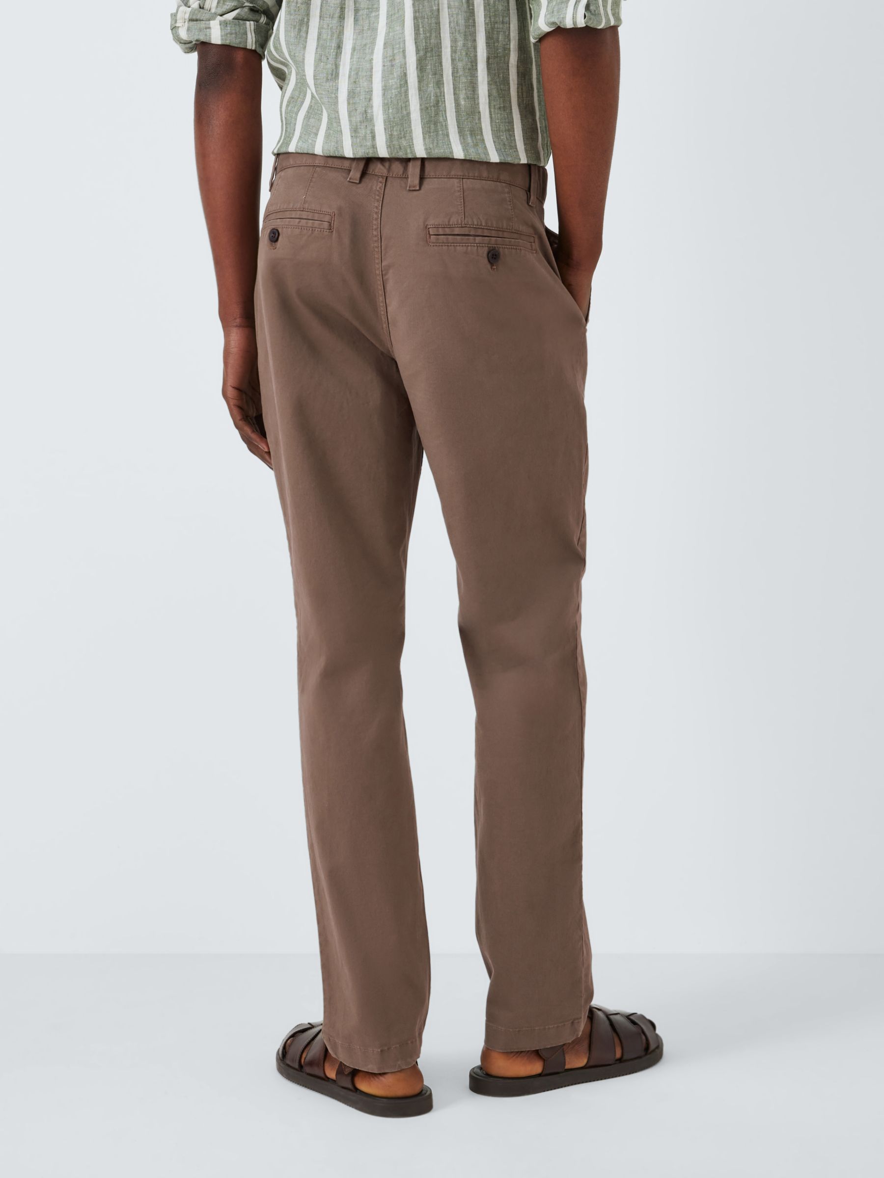 John Lewis Essential Straight Cut Chinos, Taupe, 30R