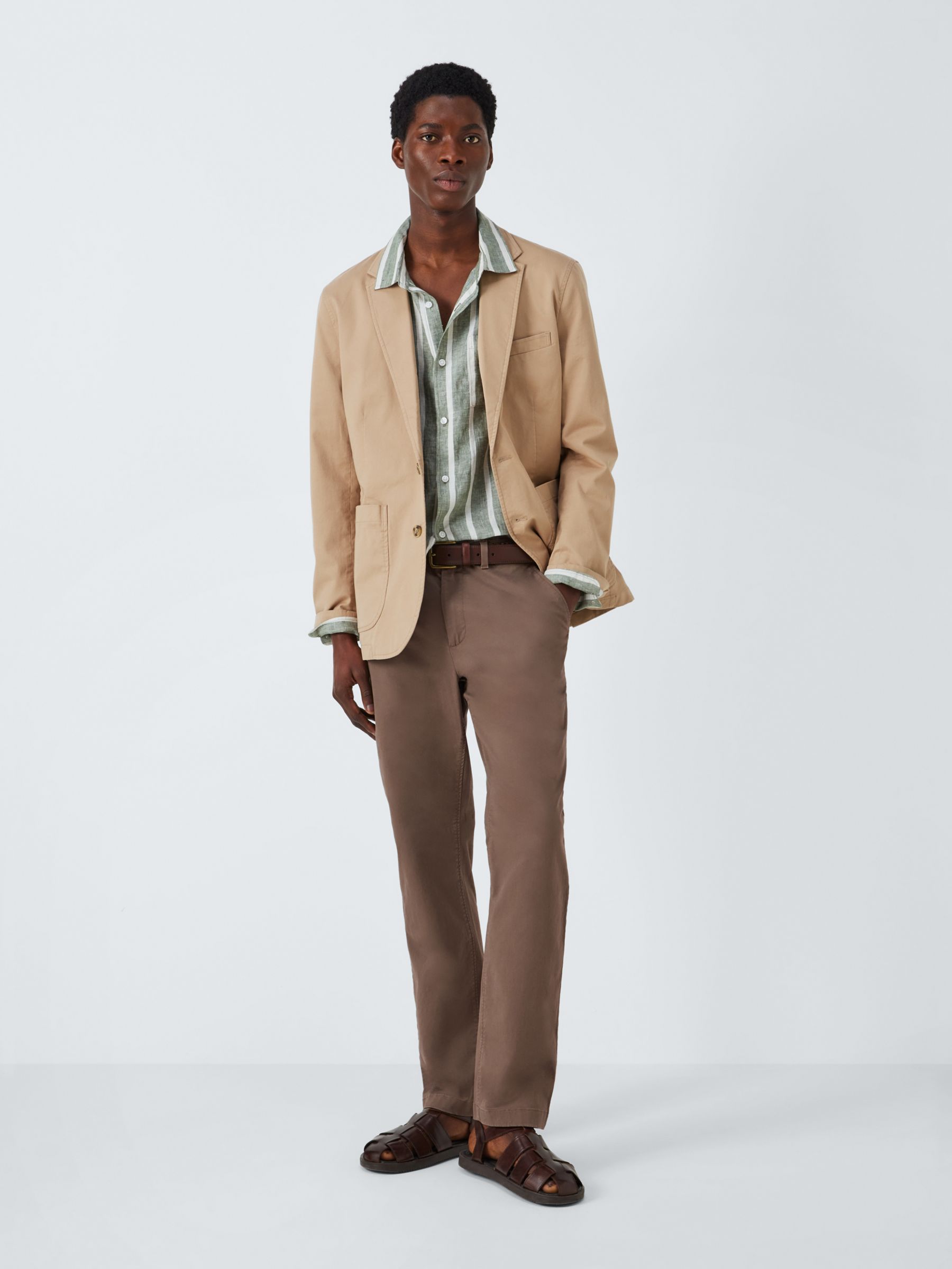 John Lewis Essential Straight Cut Chinos, Taupe at John Lewis & Partners