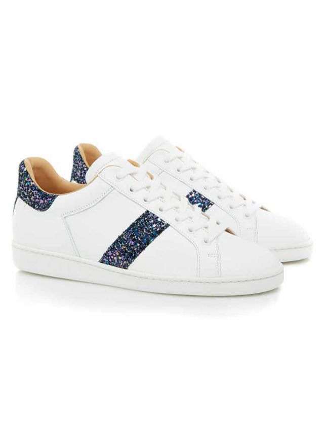 Air & Grace Copeland Lace Up Trainers, White, 4