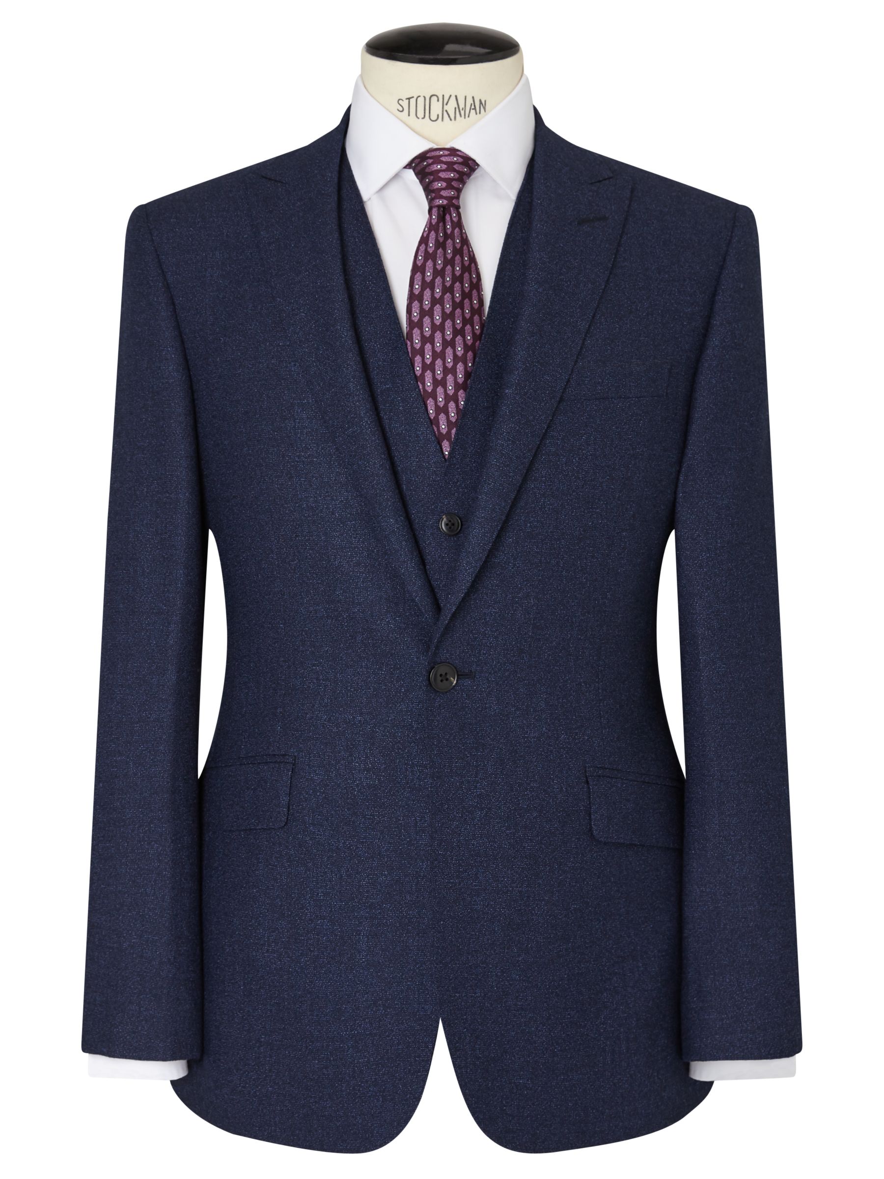 Richard James Mayfair Speckled Wool Flannel Slim Suit Jacket, Cobalt Blue