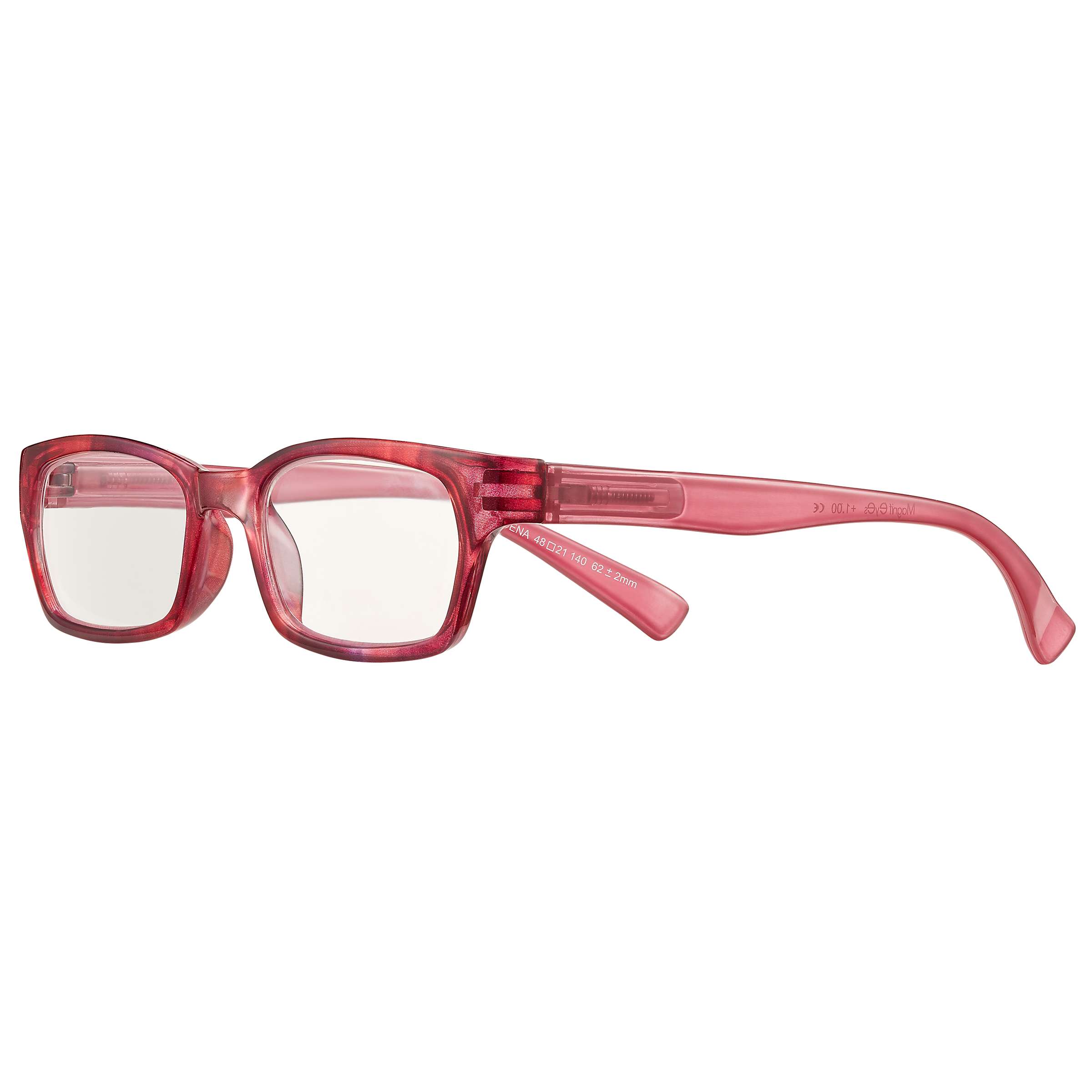 Buy Magnif Eyes Narrow Fit Ready Readers Pasadena Glasses, Raspberry Online at johnlewis.com