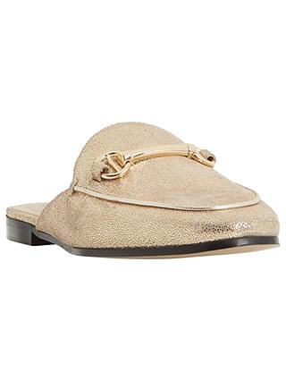 Dune Gene Backless Loafers, Gold