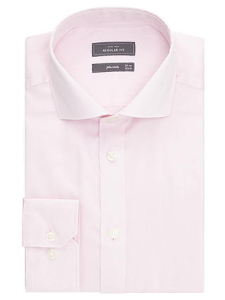 John Lewis & Partners Non Iron Cotton Twill Regular Fit Shirt, Pink