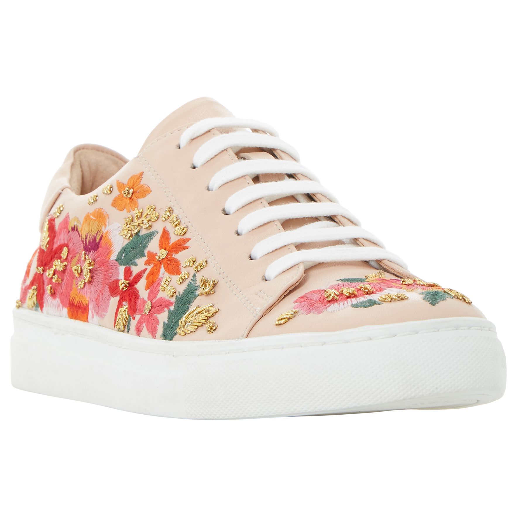 Dune Evanna Embroidered Lace Up Trainers