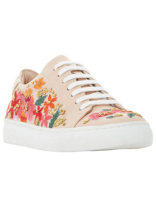 Dune Evanna Embroidered Lace Up Trainers