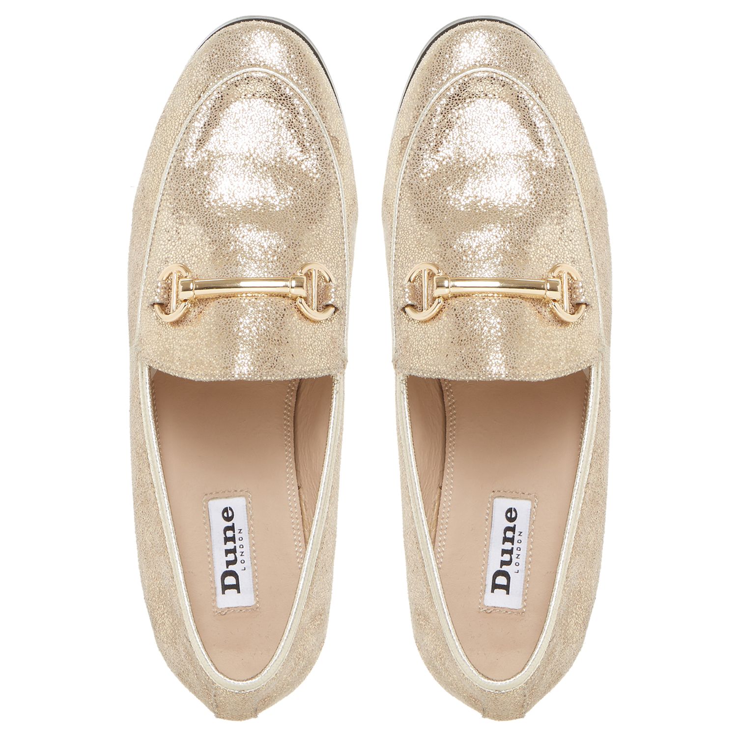 dune gold loafers