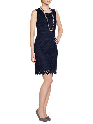 East Lace Shift Dress, Navy