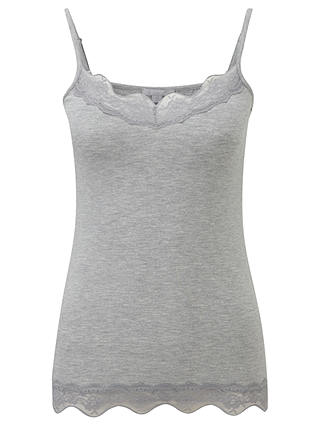 Pure Collection Lace Jersey Camisole, Grey Marl