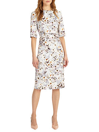 Phase Eight Ember Floral Print Dress, Mineral