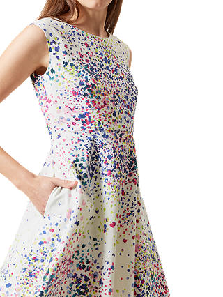 Hobbs Nova Confetti Print Dress, Ivory/Multi