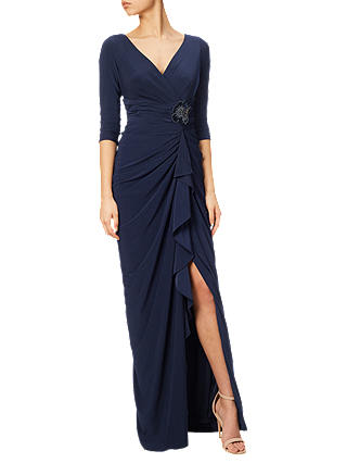 Adrianna Papell Draped Matte Jersey Gown, Midnight