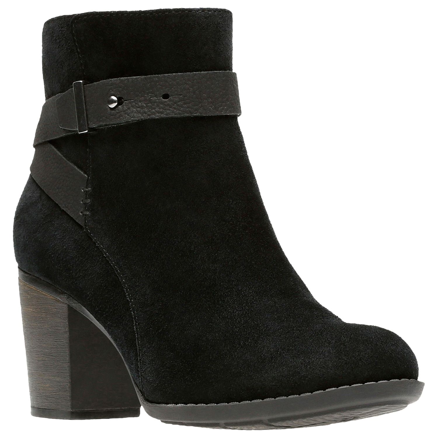 clarks black heeled boots