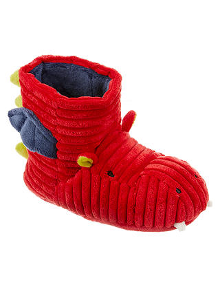 John Lewis & Partners Children's Dragon Boot Slippers, Red