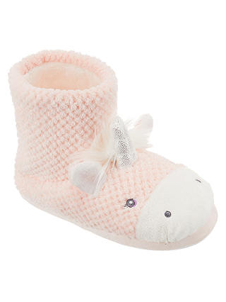 John Lewis & Partners Children's Unicorn Slipper Boots, Pink